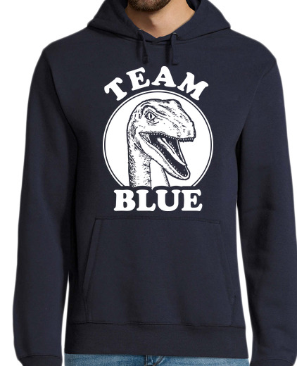 Sweat-shirt À Capuche Pour Homme équipe velociraptor bleu