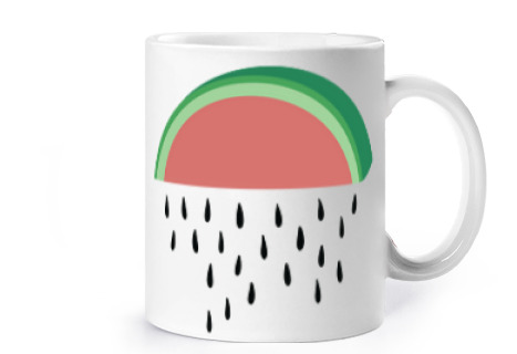 Image of watermelon rain seeds pips cup coffee tea croissants herbal tea infusion