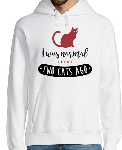 Sweat-shirt À Capuche Pour Homme j'étais il y a deux chats d'habitude