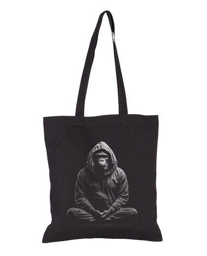 Image of gorilla doing yoga meditation realistic beach tote bag