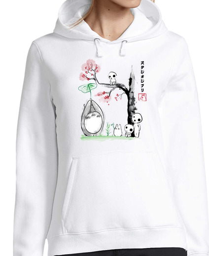 Sweat-shirt À Capuche Pour Femme arbres à croissance sumi-e