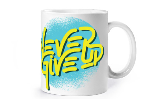 Image of sportsman never gives up courage cup the croissants milk herbal tea infusion