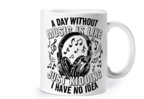 Image of music headphones earphones passion cup coffee tea studio
