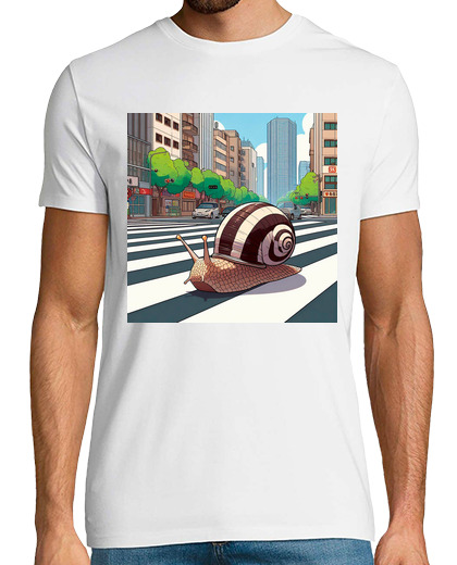 Tee Shirt Homme Manche Courte escargot de passage piéton