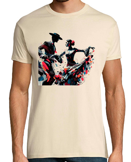 Tee Shirt Homme Manche Courte couple dansant and flamenco