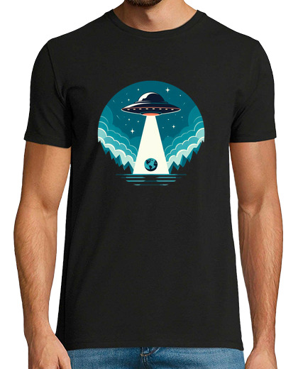 Image of alien abduction of earth by flying sauc