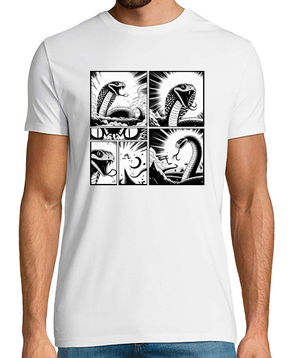 Tee Shirt Homme Manche Courte bande dessinée de serpent