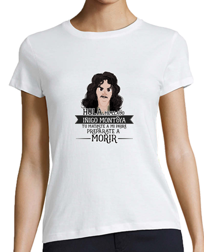 Image of iñigo montoya - woman, short manga , white, premium quality