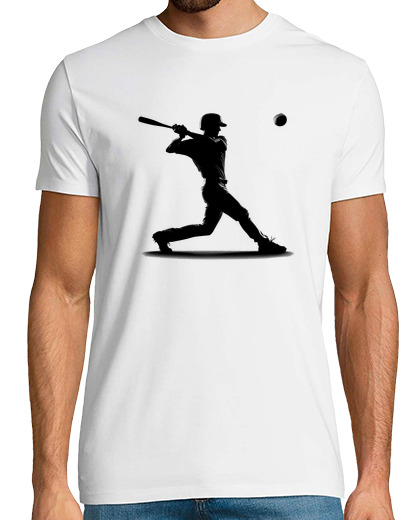 Tee Shirt Homme Manche Courte frappeur de baseball à la recherche d'un run