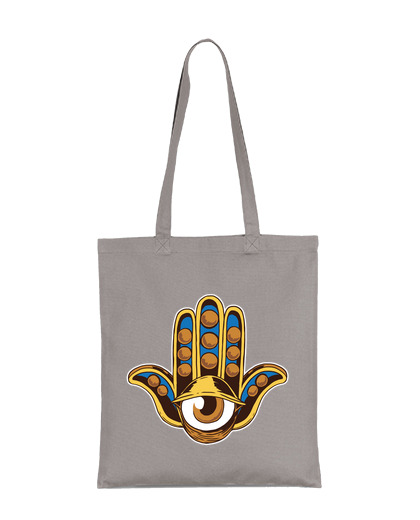 Image of hamsa hand symbol of calmness bag notebook books tablet tote