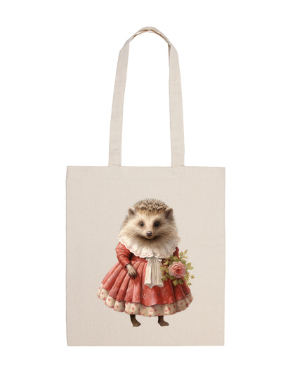 Image of female hedgehog evening wear bag travel documents books tote