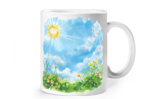 Image of flowers sun close good weather yellow cup coffee tea infusion herbal tea