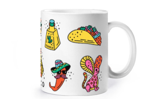 Image of mexico elements cup coffee tea croissants herbal tea infusion
