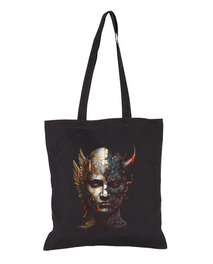 Image of angel and demon sci-fi shopping bag living room tote