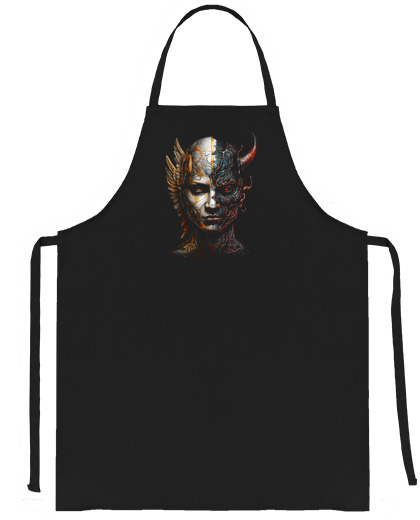 Image of angel and demon science fiction seller comic saleswoman bookseller waiter bartender