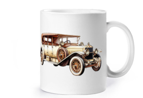 Image of old clunker cup to personalize coffee milk tea herbal tea