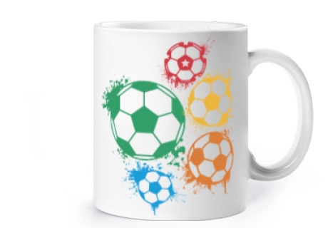Image of football abstraction abstract logo cup coffee tea croissants herbal infusion milk cocoa