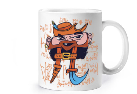 Image of mathematics pirate number pi cup coffee tea croissants herbal tea infusion