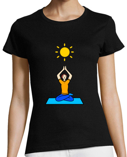 Image of Pretty cartoon yoga woman spiritual