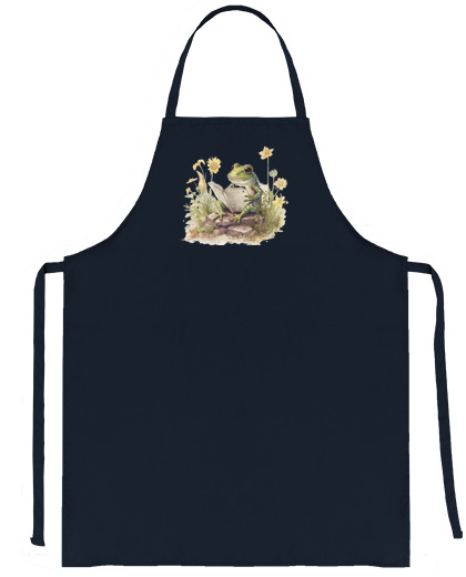 Image of reader frog reading book bookstore bookseller seller waitress cottagecore