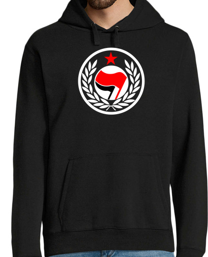 Sweat-shirt À Capuche Pour Homme laurier antifascist