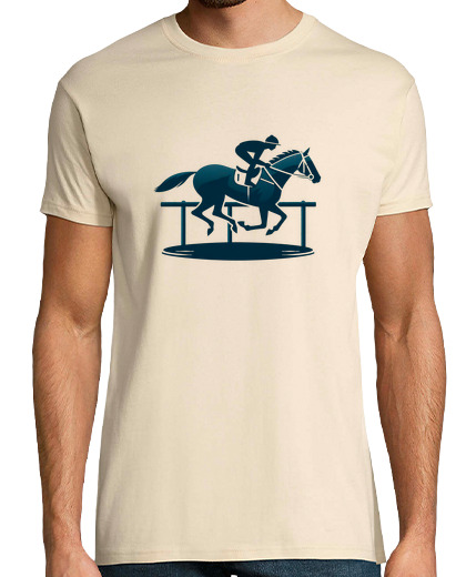 Tee Shirt Homme Manche Courte cheval de course