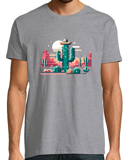 Tee Shirt Homme Manche Courte cactus dans le désert western