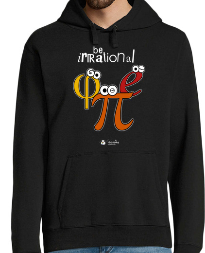 Sweat-shirt À Capuche Pour Homme irrational être π φ e (fond sombre)