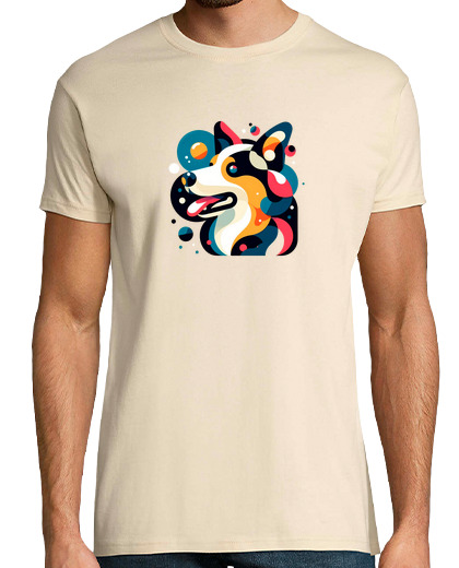 Tee Shirt Homme Manche Courte art abstrait de chien