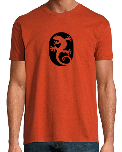 Tee Shirt Homme Manche Courte silhouette de lézard gecko