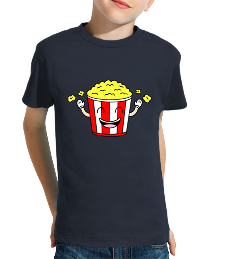 Tee Shirt Pour Enfant Manche Courte pop-corn drôle de dessin anime