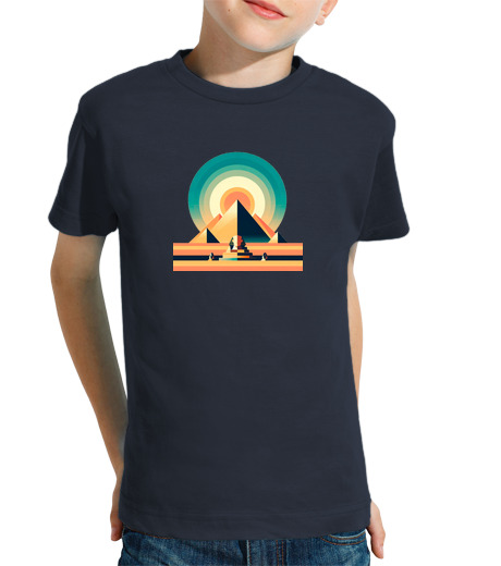 Tee Shirt Pour Enfant Manche Courte Egypte pyramide et sphinx