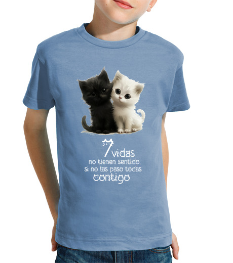 Tee Shirt Pour Enfant Manche Courte 7 vit avec toi chatons mignons pour