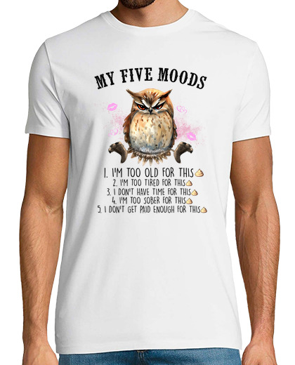 Image of My Five Moods Owl Humorous Expressive