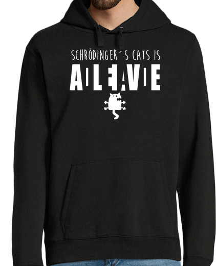 Sweat-shirt À Capuche Pour Homme schrödinger chat blanc