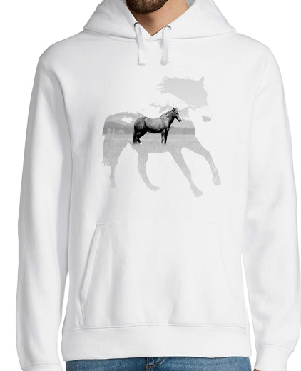 Sweat-shirt À Capuche Pour Homme cheval calme