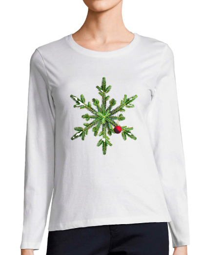 Image of Snowy Pine Snowflake Christmas