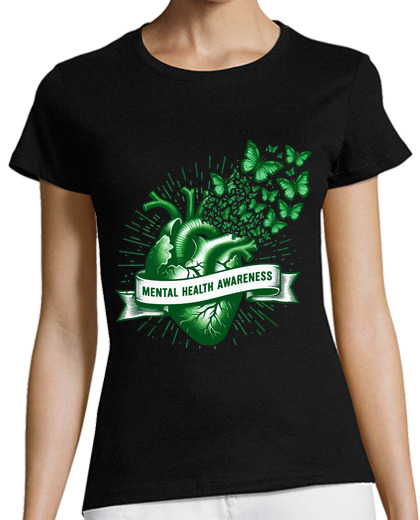 Image of Mental Health Awareness Heart Green