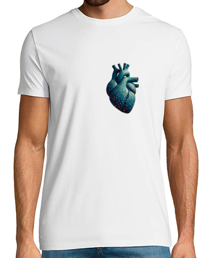 Tee Shirt Homme Manche Courte coeur à puce électronique