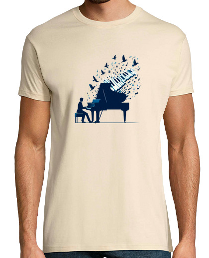 Tee Shirt Homme Manche Courte pianiste can faire de la musique d39ois