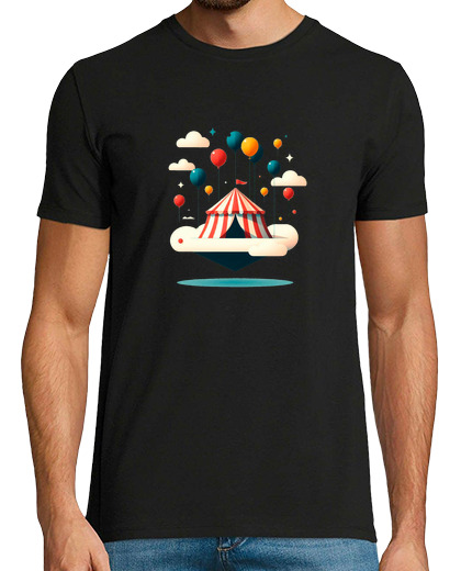 Tee Shirt Homme Manche Courte cirque avec des ballons