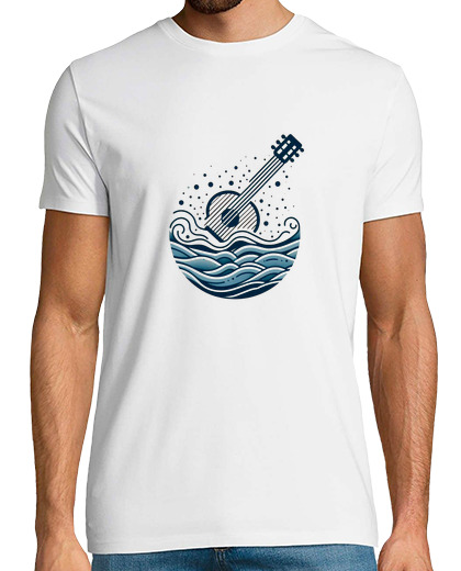 Tee Shirt Homme Manche Courte guitare marine