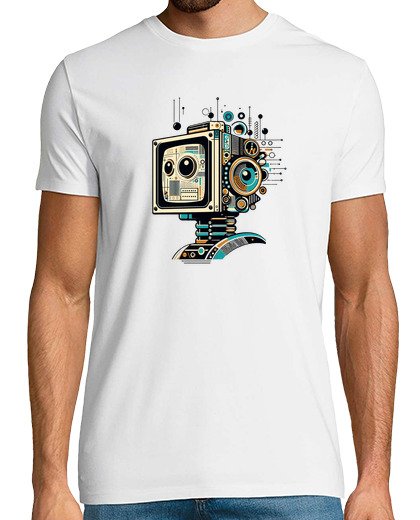 Tee Shirt Homme Manche Courte robot de télévision