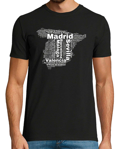 Image of spain map word cloud with cities names