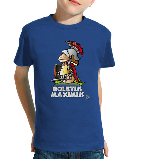 T-shirt bambino manica corta porcini maximus (sfondo scuro)