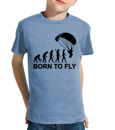 T-shirt bambino manica corta paracadutismo evoluzione born a fly