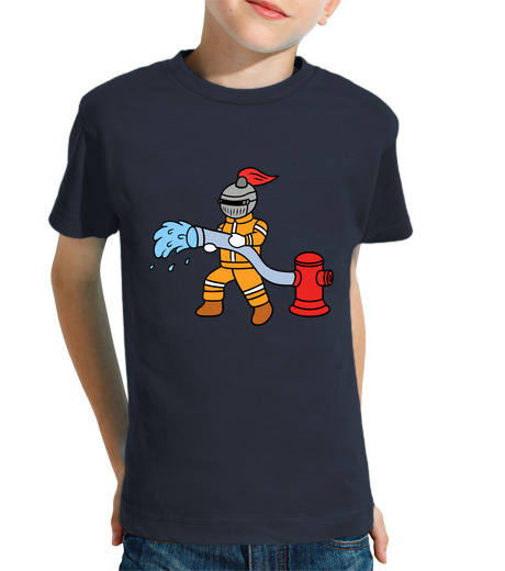 Tee Shirt Pour Enfant Manche Courte pompier chevalier mignon