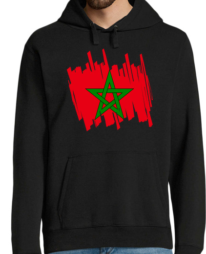 Sweat-shirt À Capuche Pour Homme drapeau maroc