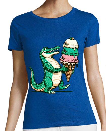 Image of An alligator carrying a large ice cream