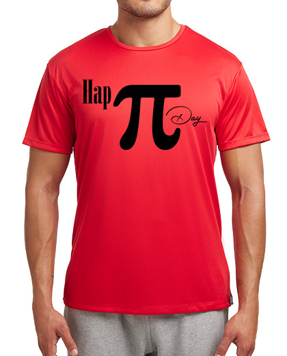Image of men's sport t shirt happy day number pi humor mathematics